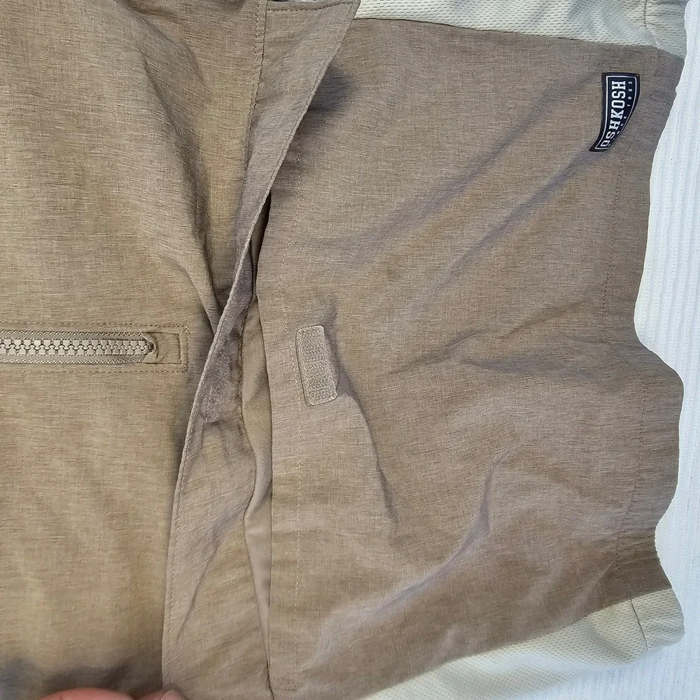 OshKosh B'gosh Boys Brown Heather Quarter ZipHooded Windbreaker Jacket Size 7/7A